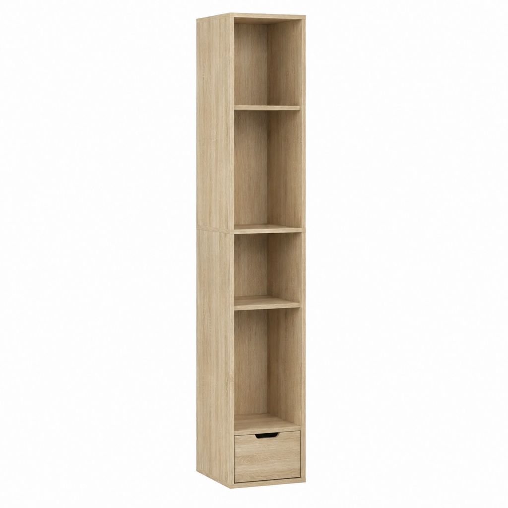 Armoire colonne de chambre chêne clair en panneaux de particules 40 x 40 x 200 cm