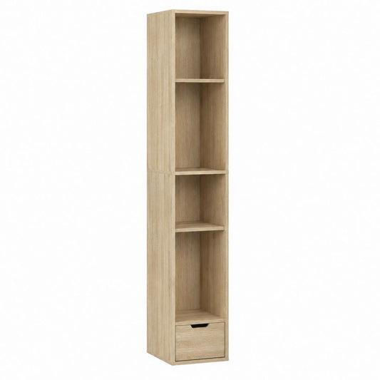 Armoire colonne de chambre chêne clair en panneaux de particules 40 x 40 x 200 cm