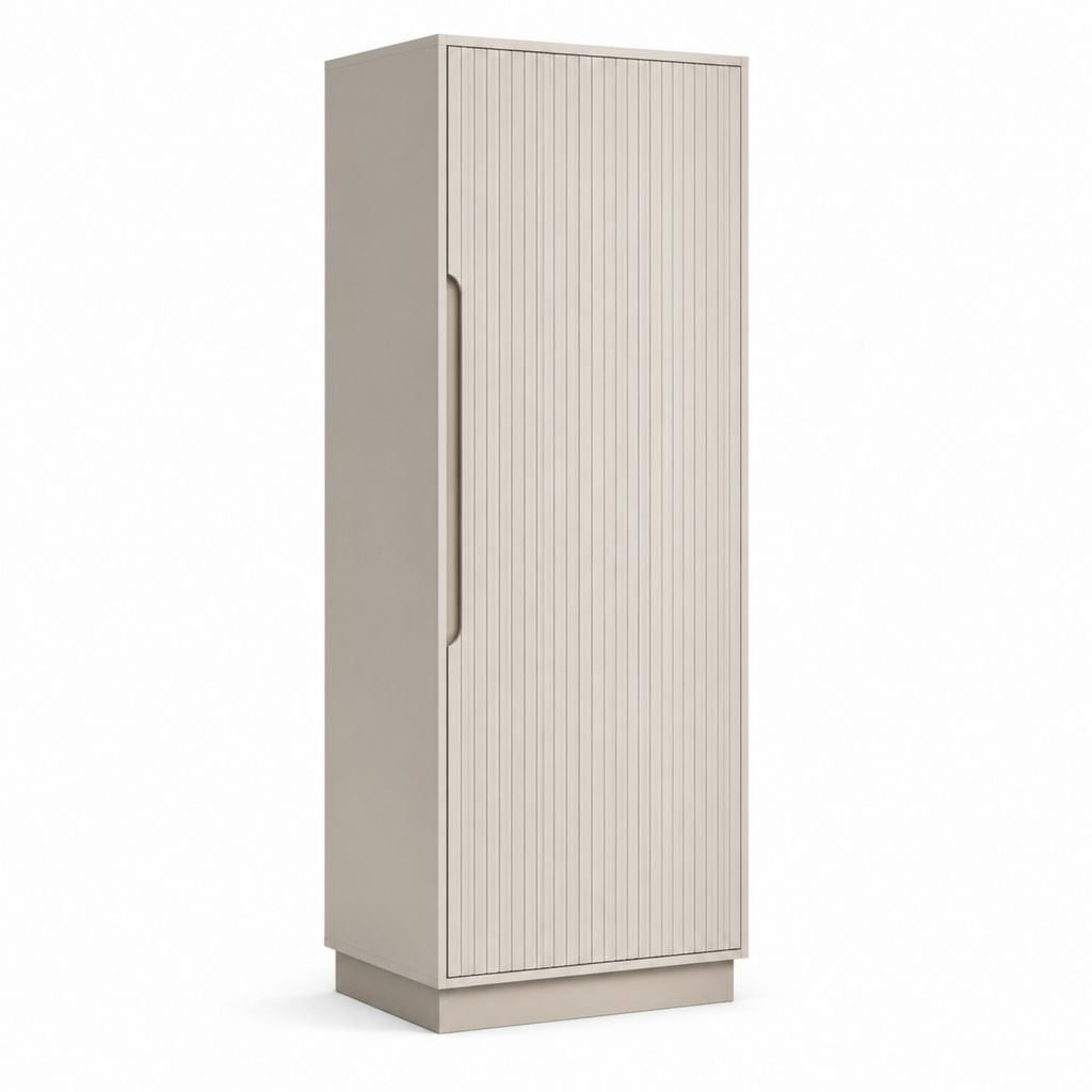 Armoire de chambre 1 porte beige en panneaux de particules mélaminés rectangulaire 60 x 40 x 180 cm