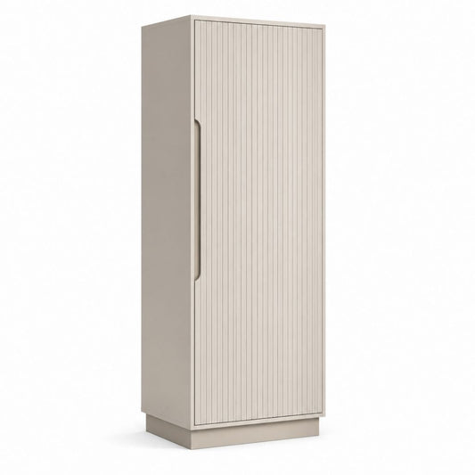 Armoire de chambre 1 porte beige en panneaux de particules mélaminés rectangulaire 60 x 40 x 180 cm