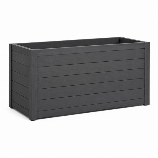 Jardinière rectangulaire anthracite en polypropylène 80 x 40 x 43 cm
